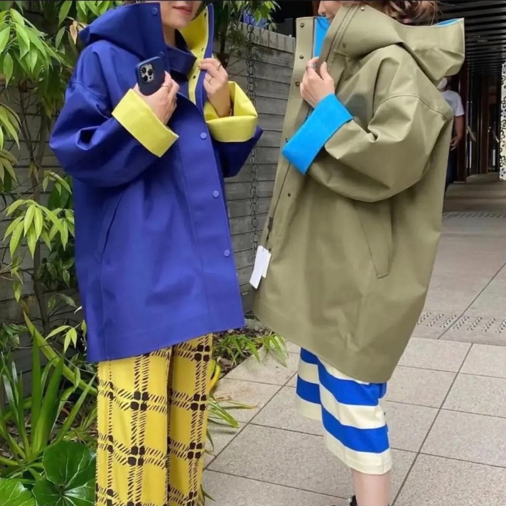 MARNI Uniqlo Blocktech Oversized Half Coat Rain Coat Olive XS